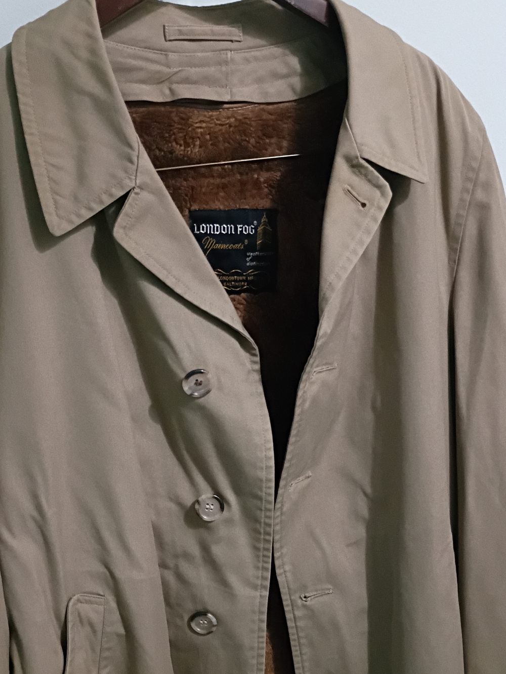 London Fog Vintage London Fog Maincoats Trench Coat with Faux Fur Lining